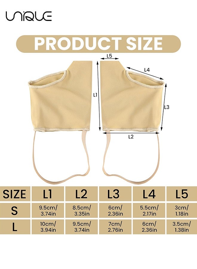 Unique 2 Pairs Metatarsal Pads for Women and Men Non Slip Breathable Ball of Foot Cushion with Elastic Straps Extra Thick Gel Pads - With Heel Strap (Skin,Large) - Image 2